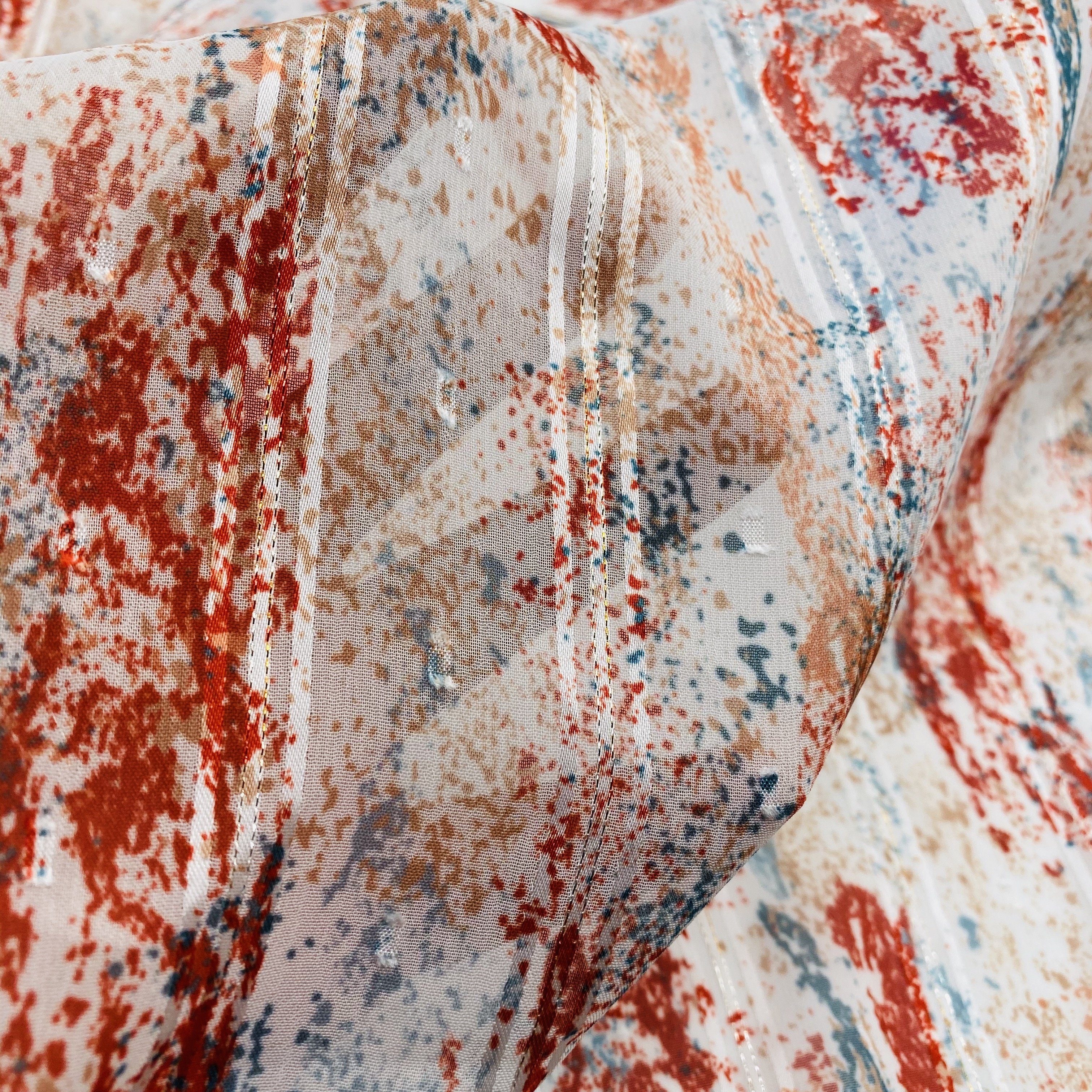 HIGH FASHION digital PRINTING FABRIC jacquard CHIFFON LUREX FABRIC WITH STRIPE FOR GARMENTS