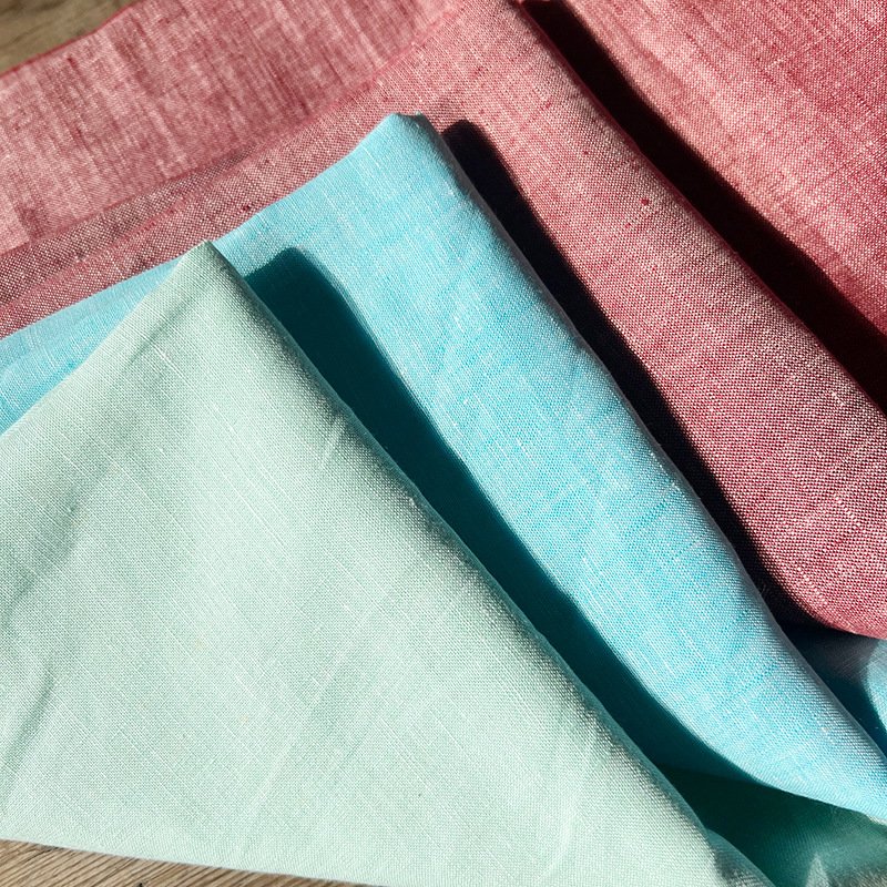 100% Linen Fabric for Men's Shirt Eco Friendly Lightweight Solid Dyed Washed Water Woven Plain Fabric 100 Pure Linen Shirt Dress