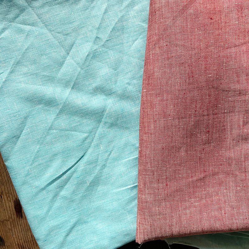 100% Linen Fabric for Men's Shirt Eco Friendly Lightweight Solid Dyed Washed Water Woven Plain Fabric 100 Pure Linen Shirt Dress