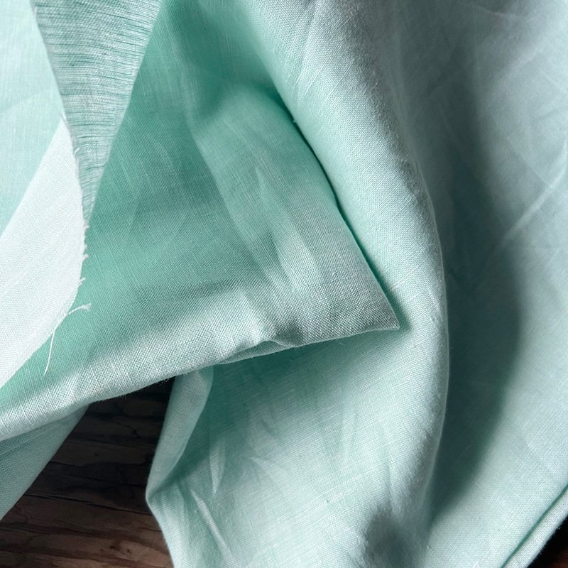 100% Linen Fabric for Men's Shirt Eco Friendly Lightweight Solid Dyed Washed Water Woven Plain Fabric 100 Pure Linen Shirt Dress