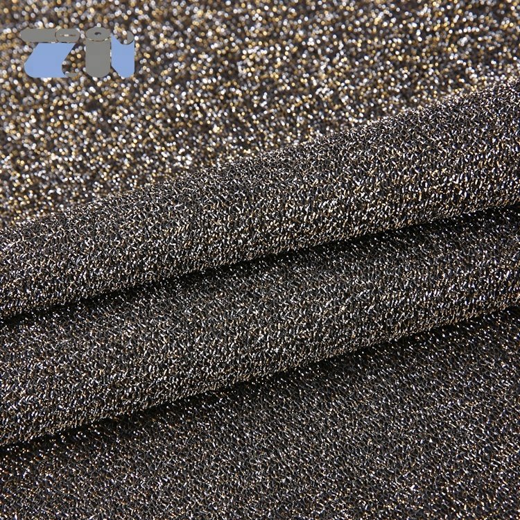Wholesale Polyester/spandex metallic stretch lurex fabric polyester lurex swimwear fabric for beachwear