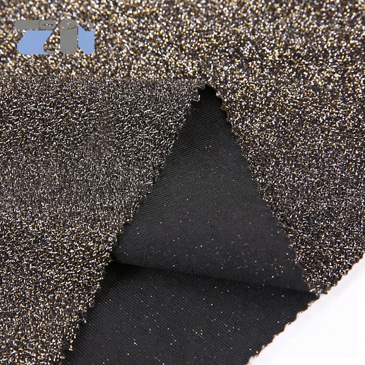 Wholesale Polyester/spandex metallic stretch lurex fabric polyester lurex swimwear fabric for beachwear