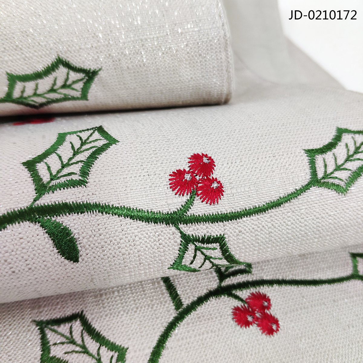 QDTEX Wholesale Nordic linen embroidery 14x72" table runner tablecloth Holiday party decoration solid color runner placemat
