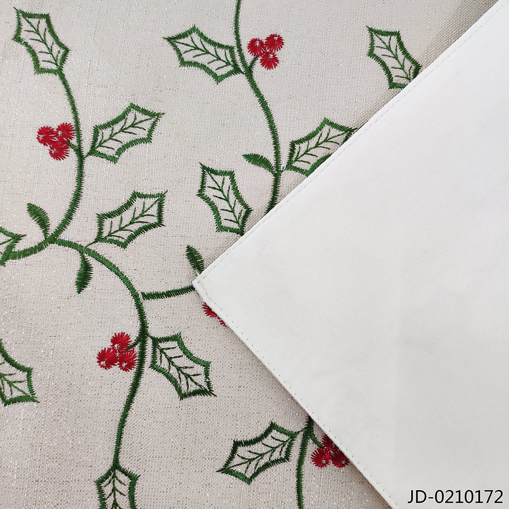 QDTEX Wholesale Nordic linen embroidery 14x72" table runner tablecloth Holiday party decoration solid color runner placemat