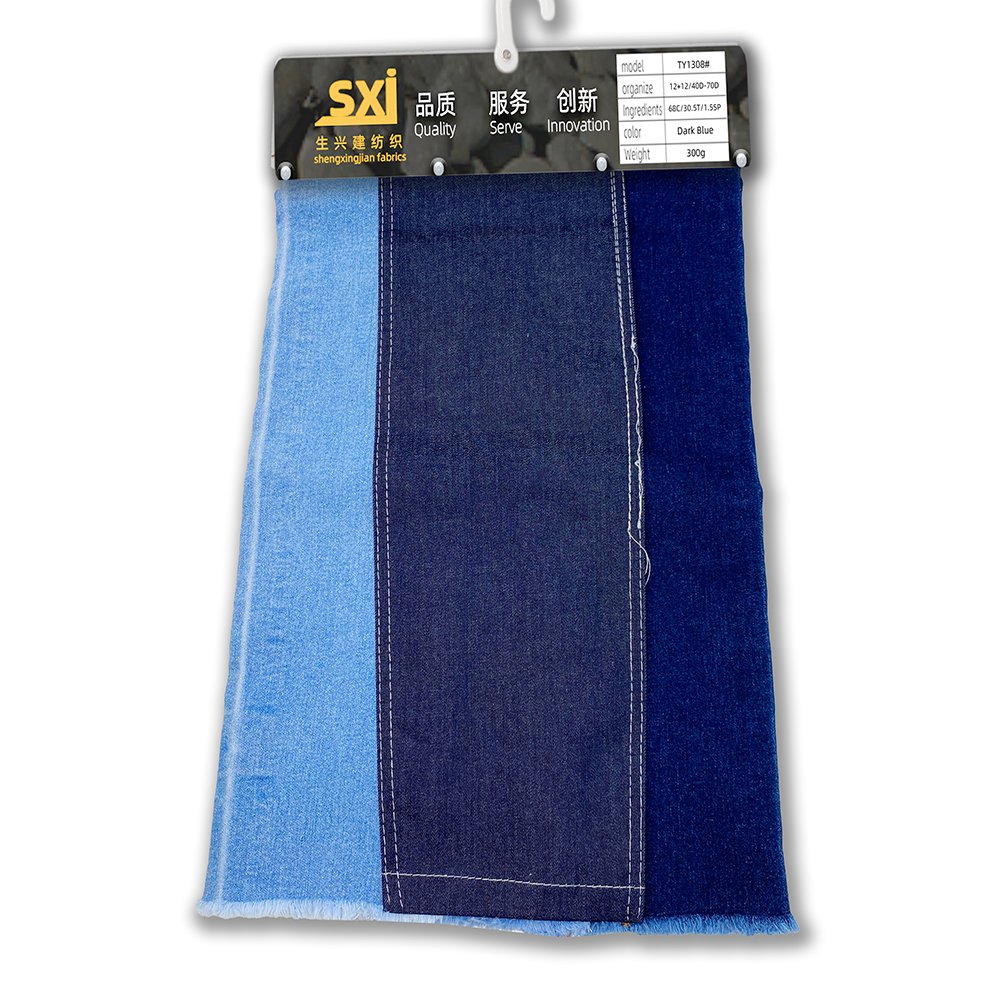 10oz denim fabric wholesale washed blue wear-resistant bamboo cotton medium stretch spandex high quality jeans fabric
