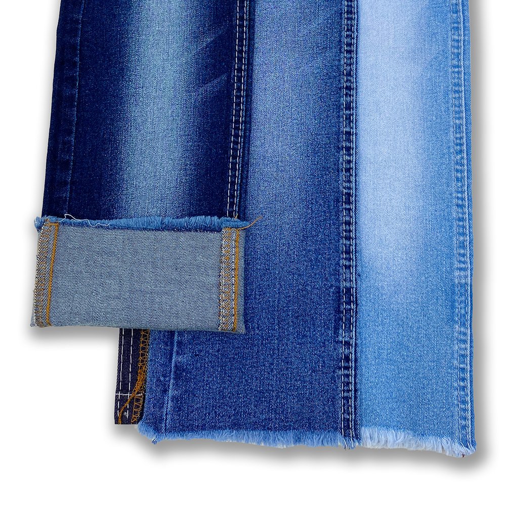 10oz denim fabric wholesale washed blue wear-resistant bamboo cotton medium stretch spandex high quality jeans fabric