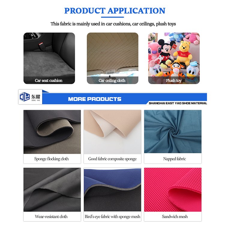 Wholesale Knit Jacquard Sponge Composite 100% Polyester Fabric For Automobile Roof Car Interior Velvet Cloth