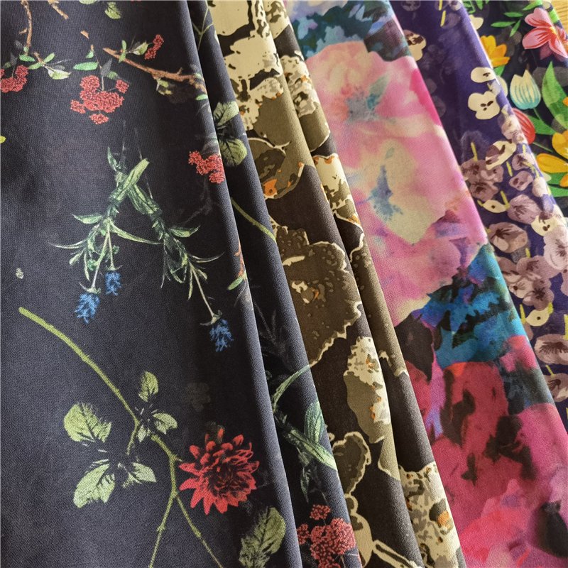 New fashion 100% polyester printed chiffon 100D 75D printed chiffon digital printed fabric for women dress