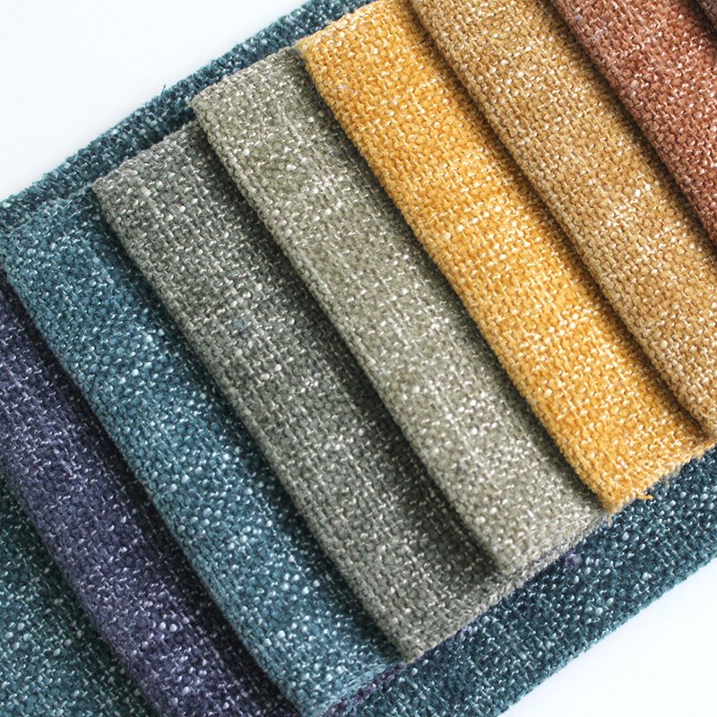 Hot Selling Linen Sofa Fabric 100 Polyester Woven Upholstery Fabric For Sofa Furniture