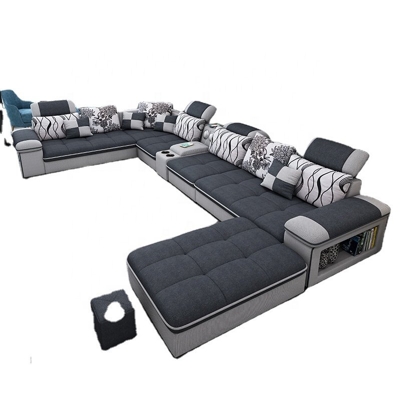Thick Striped Corduroy Modular Sectional Sofa Couch Set Big Ted Daybed Villa Fabric For Living Room