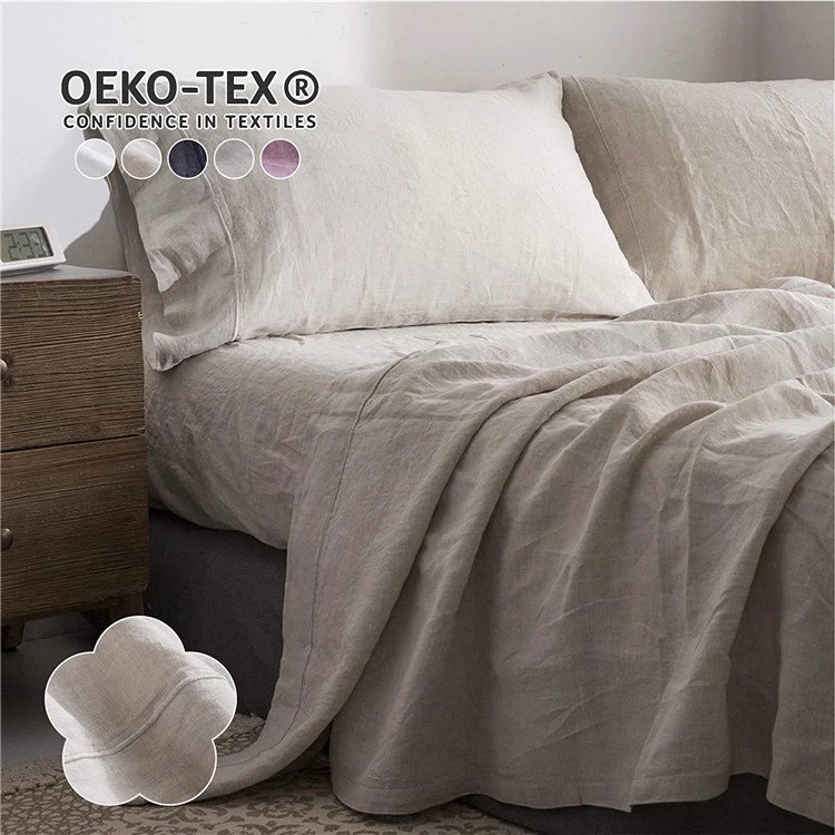 stone washed 100% french linen fabric for home textile bedding