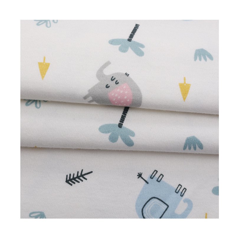 Custom Print Elastane Bamboo Fiber Fabric 95% Bamboo 5% Spandex Baby Jersey Bamboo Fabric