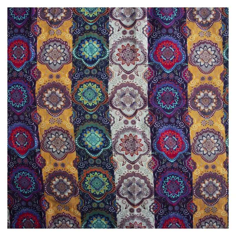 new arrival 100% linen fabrics wholesale for dresses printed linen fabric roll