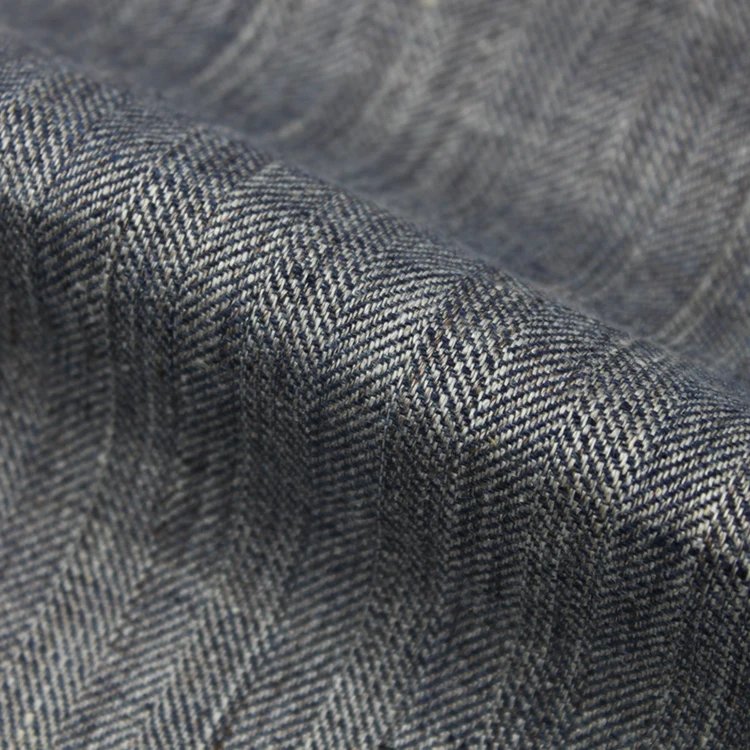 Hot Sell Delicacy Fashionable 100%Linen Heather Herringb One Fabric for Coat or Suits