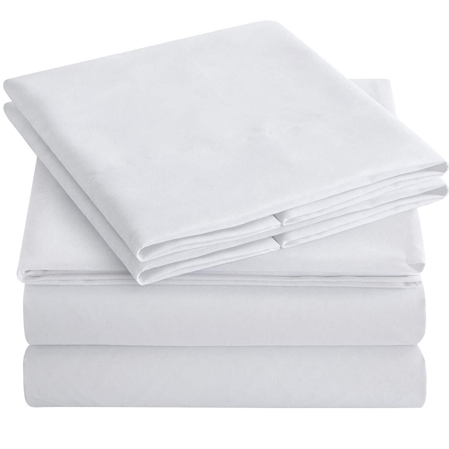 Luxury High Quality with Competitive Price Hotel Bed Linen White 1800 microfiber bedding sheets set of 4 piece