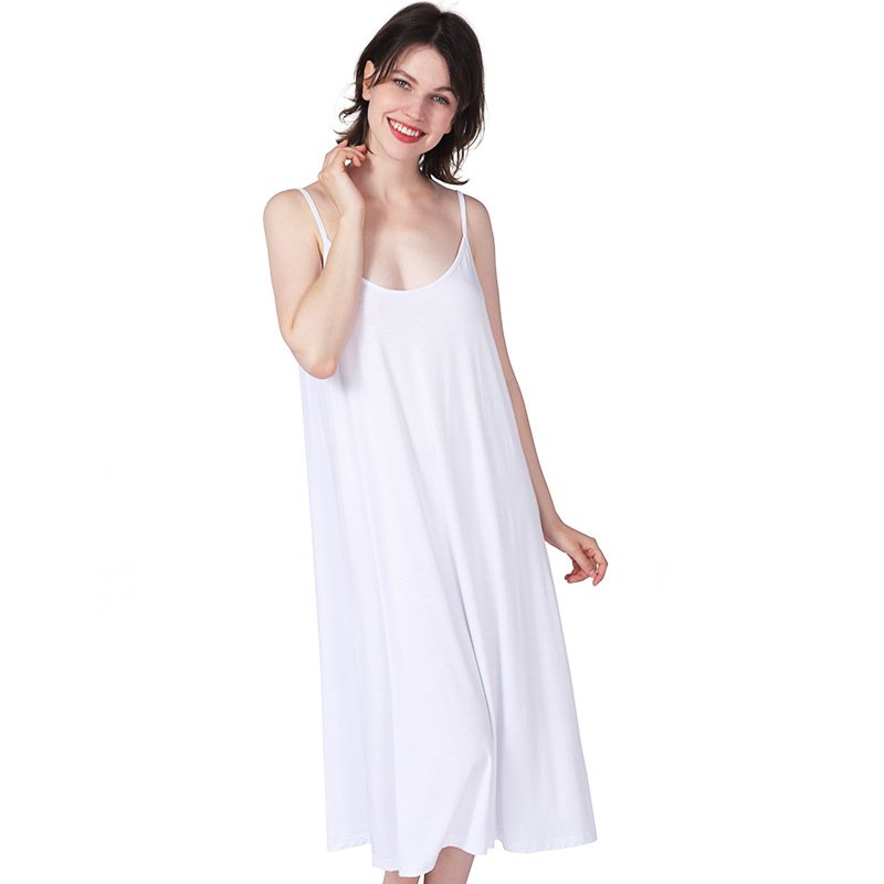 8XL Custom Wholesale Sexy Soft Cozy Evening Dress Women Cotton Nightdress Long Bamboo Nightgown