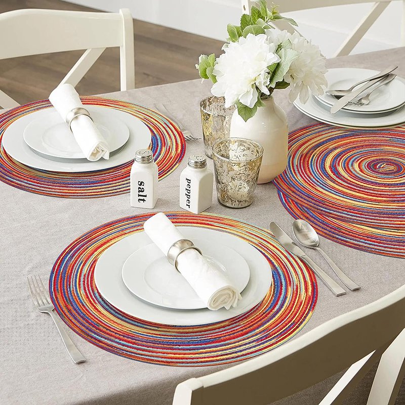 Cotton Circle Placemat Modern placemats and Minimalist Table Accents