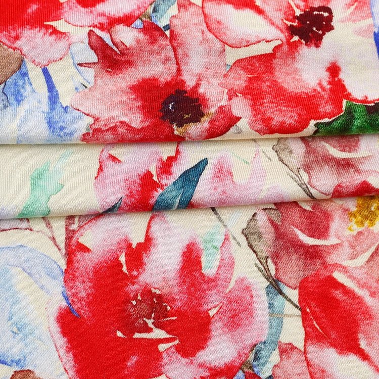 Good quality hot sell well organic Bamboo fiber lycra knitted jersey fabric 95% bamboo 5% spandex for Baby Cloth