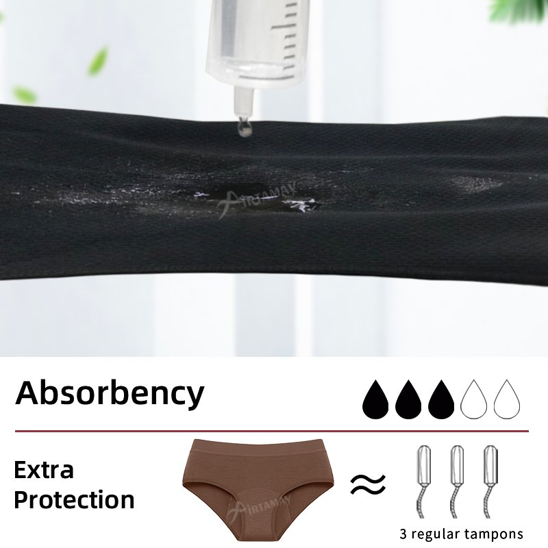 Airtamay 4 Layers Bambou Ropa Interior Menstrual Cycle Period Proof Panties Reusable Underwear Bikini Undies For Women