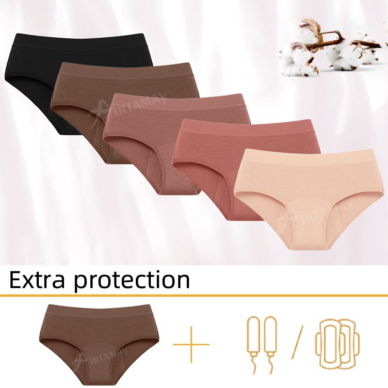 Airtamay 4 Layers Bambou Ropa Interior Menstrual Cycle Period Proof Panties Reusable Underwear Bikini Undies For Women