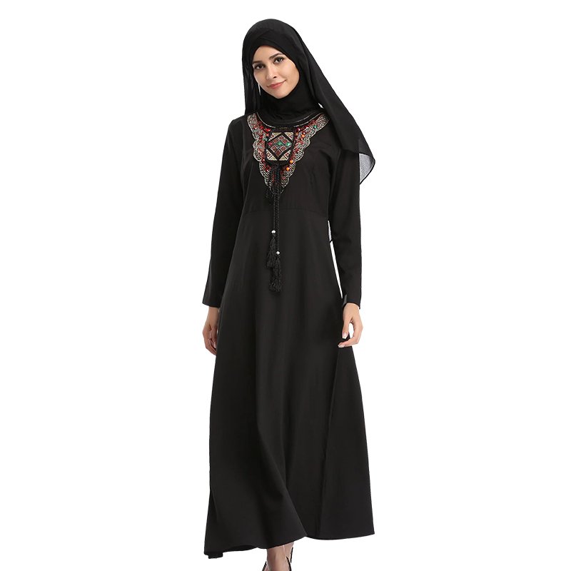 2024 newest wholesale quantity 100% polyester plain soft pure linen fabric for clothes black Muslim abaya fabric