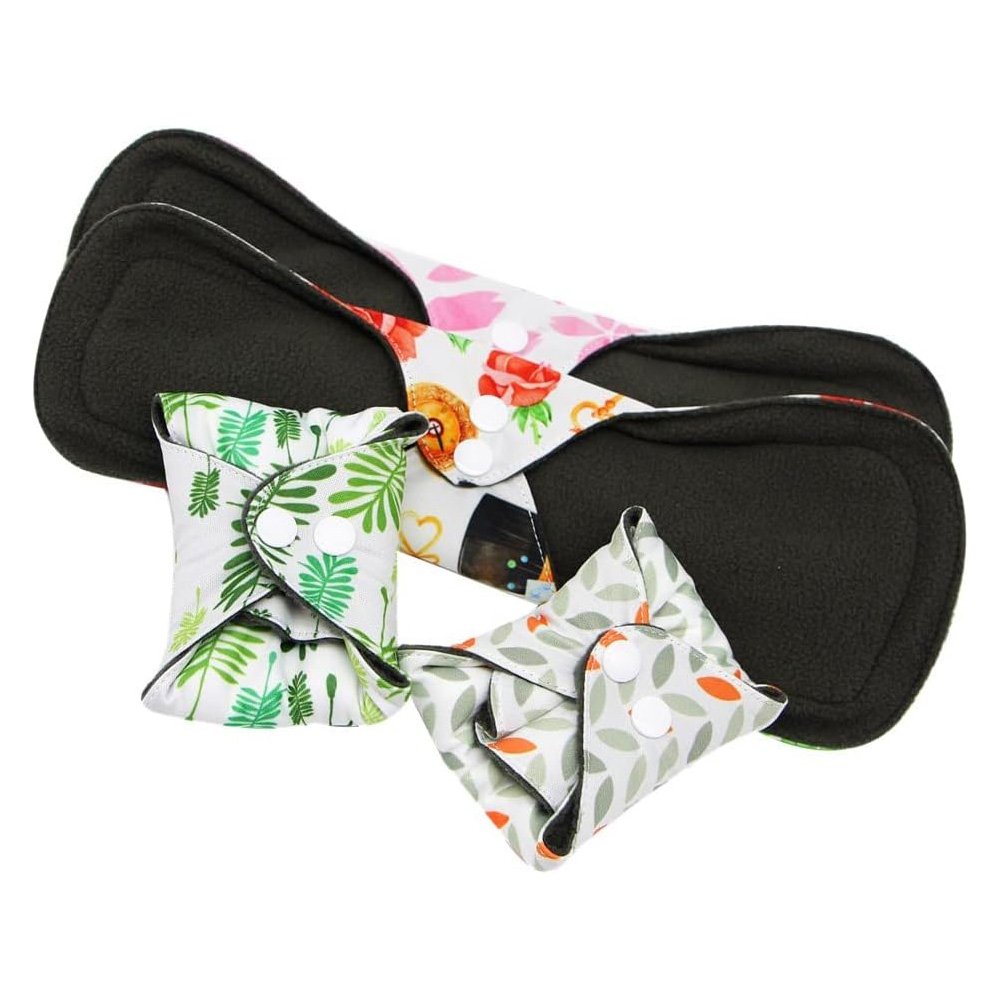 Reusable Waterproof Bamboo Charcoal Menstrual Pads Regular Flow Washable Panty Liner Mama Cloth Sanitary Napkins (In Stock)