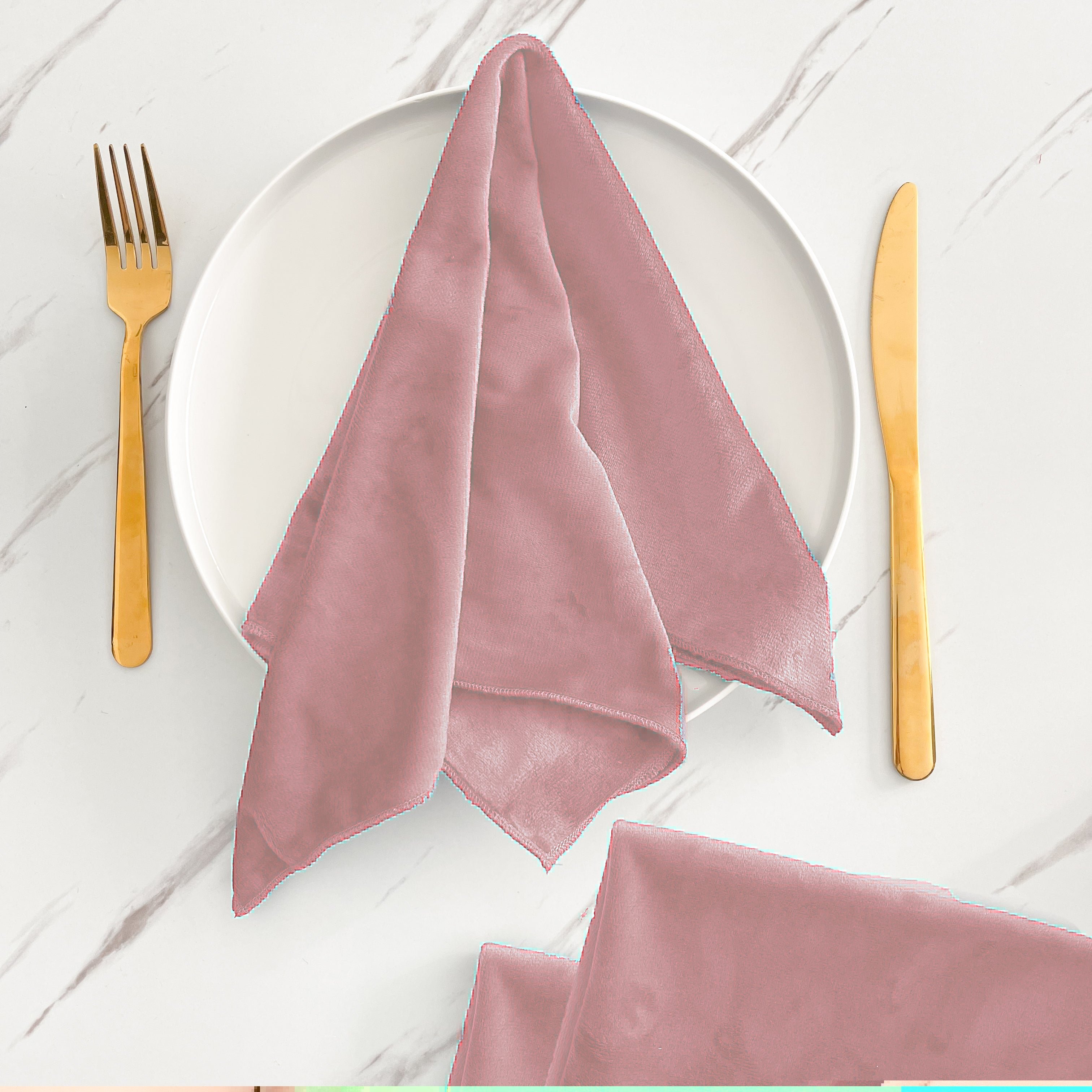 Silky soft High Quality Velvet linen napkins for wedding custom size Embroidered edge flannel cloth linen napkins placemat