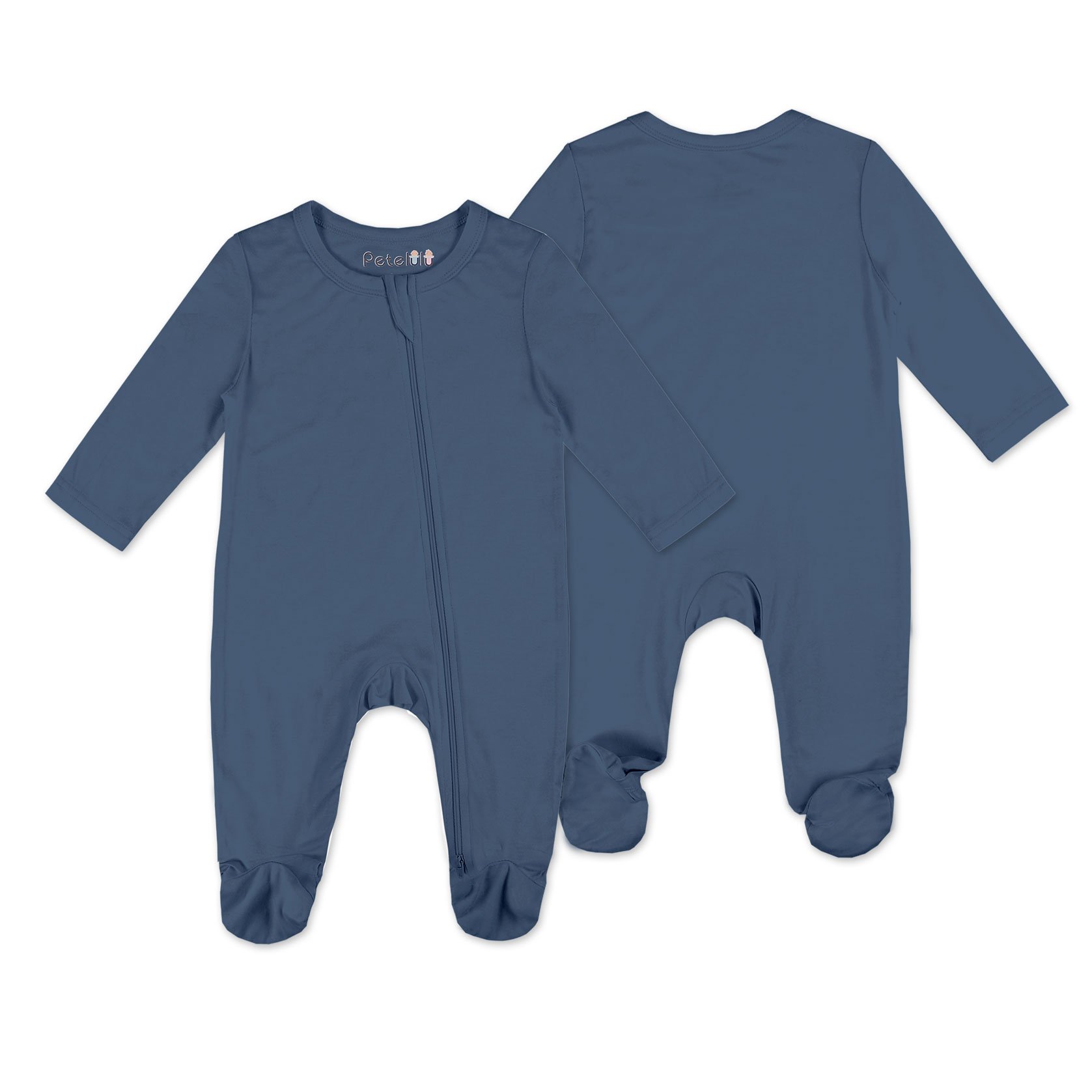 Spandex Fiber Baby Footed Romper Wholesale Bamboo Zipper Organic Bamboo Long Sleeve Spring Full Unisex Infant Custom Solid Color