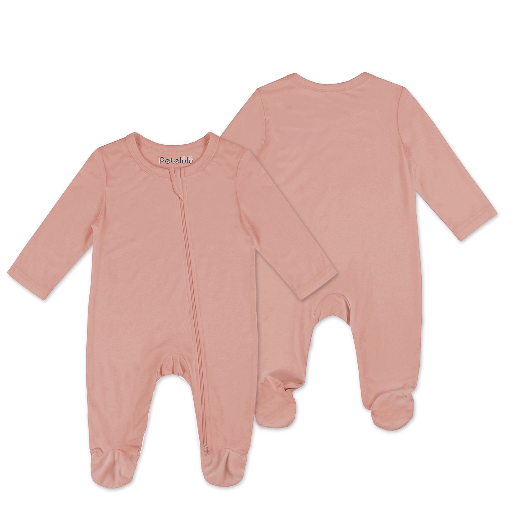 Spandex Fiber Baby Footed Romper Wholesale Bamboo Zipper Organic Bamboo Long Sleeve Spring Full Unisex Infant Custom Solid Color