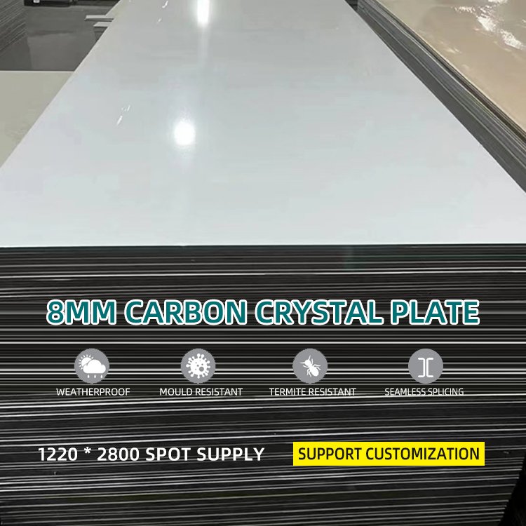 Factory supplied unpainted PVC carbon crystal board bamboo carbon fiber wood decorative panel 8mm bamboo charcoal mirror panel