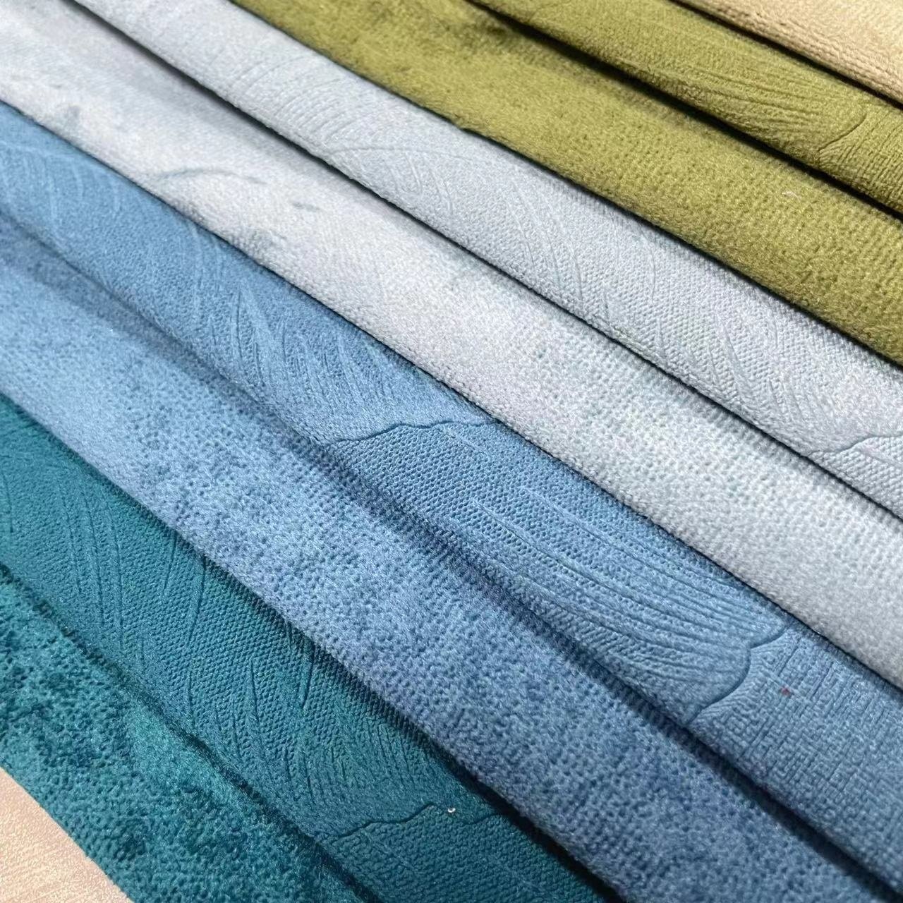 Elegant Jacquard Leaf Looking Curtain Fabric Living Room Bedroom Thermal Insulated