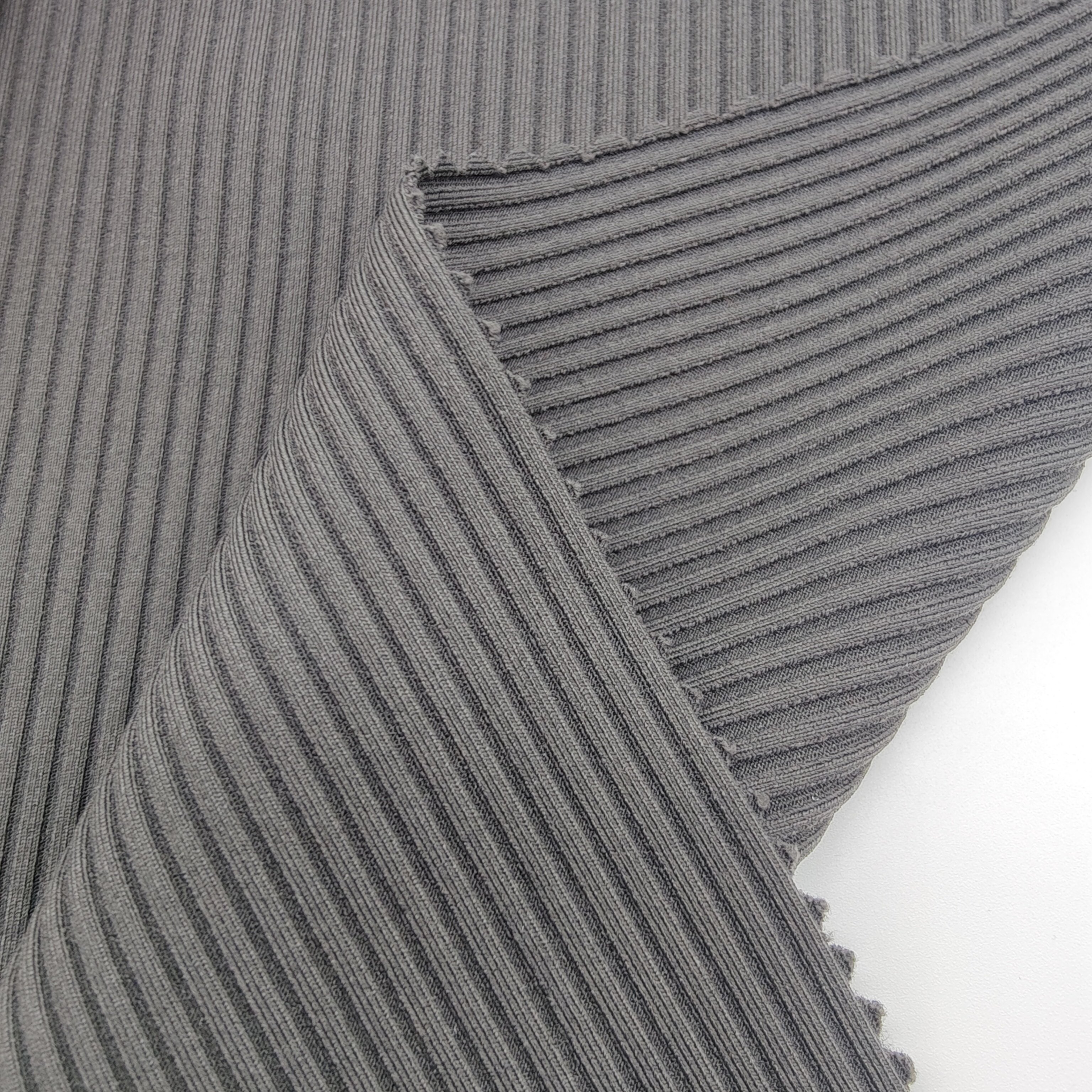 340gsm Clothing Rib Fabric Knitted 85 Nylon 15 Spandex Ribbed Textured Swimwear Fabric