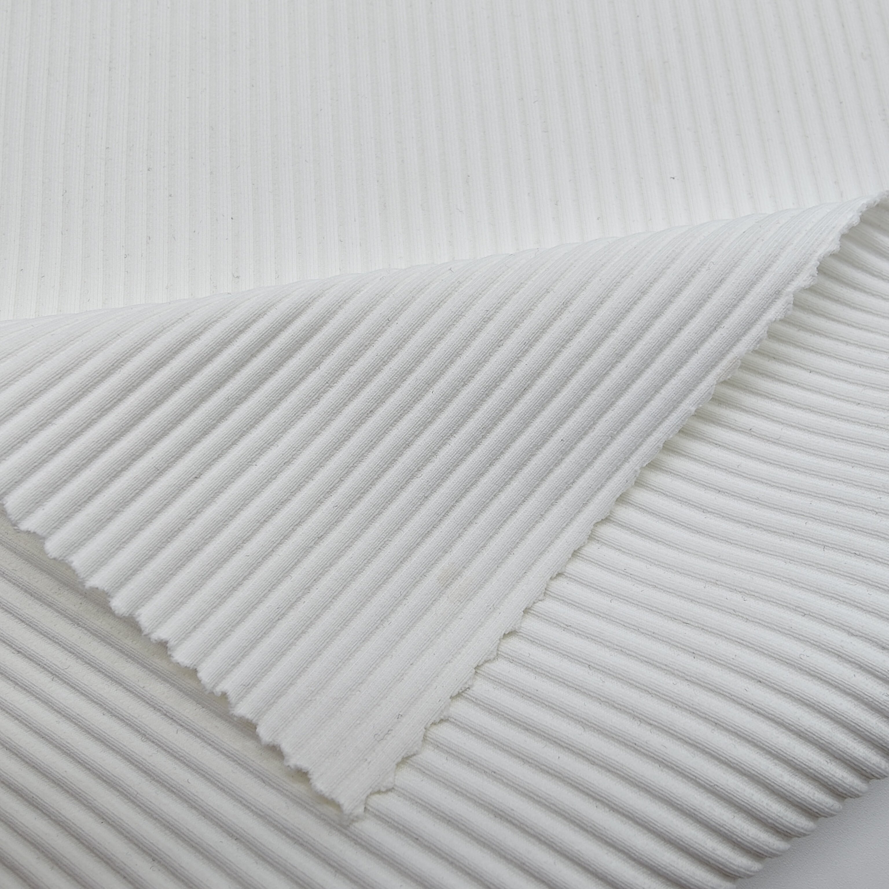 340gsm Clothing Rib Fabric Knitted 85 Nylon 15 Spandex Ribbed Textured Swimwear Fabric