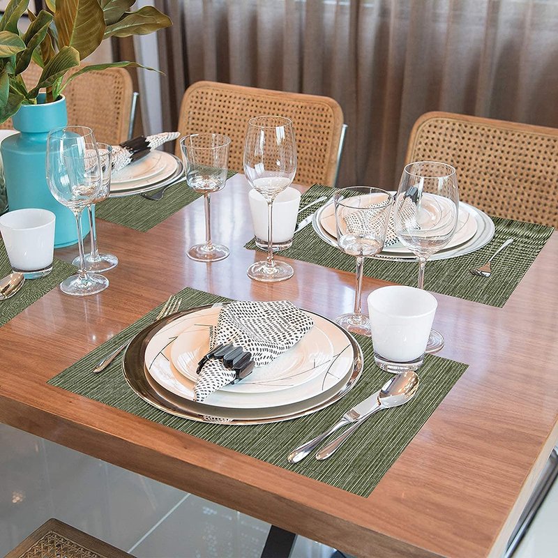 Placemats Modern Cotton Custom Placemats Linen Personalize Rectangular Woven Placemats