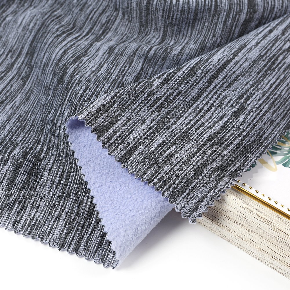 Manufacturer 100% Polyester Polar Fleece Brushed Fabric Anti pilling Cation Melange Soft Stretch Knit Fabric for Sports Wear