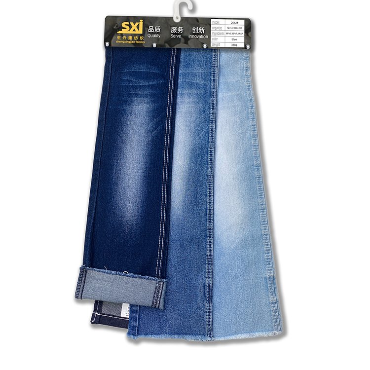 Cheap denim fabric made in China factory resistant linen slub cotton medium stretch denim fabric 12OZ denim clothing fabric