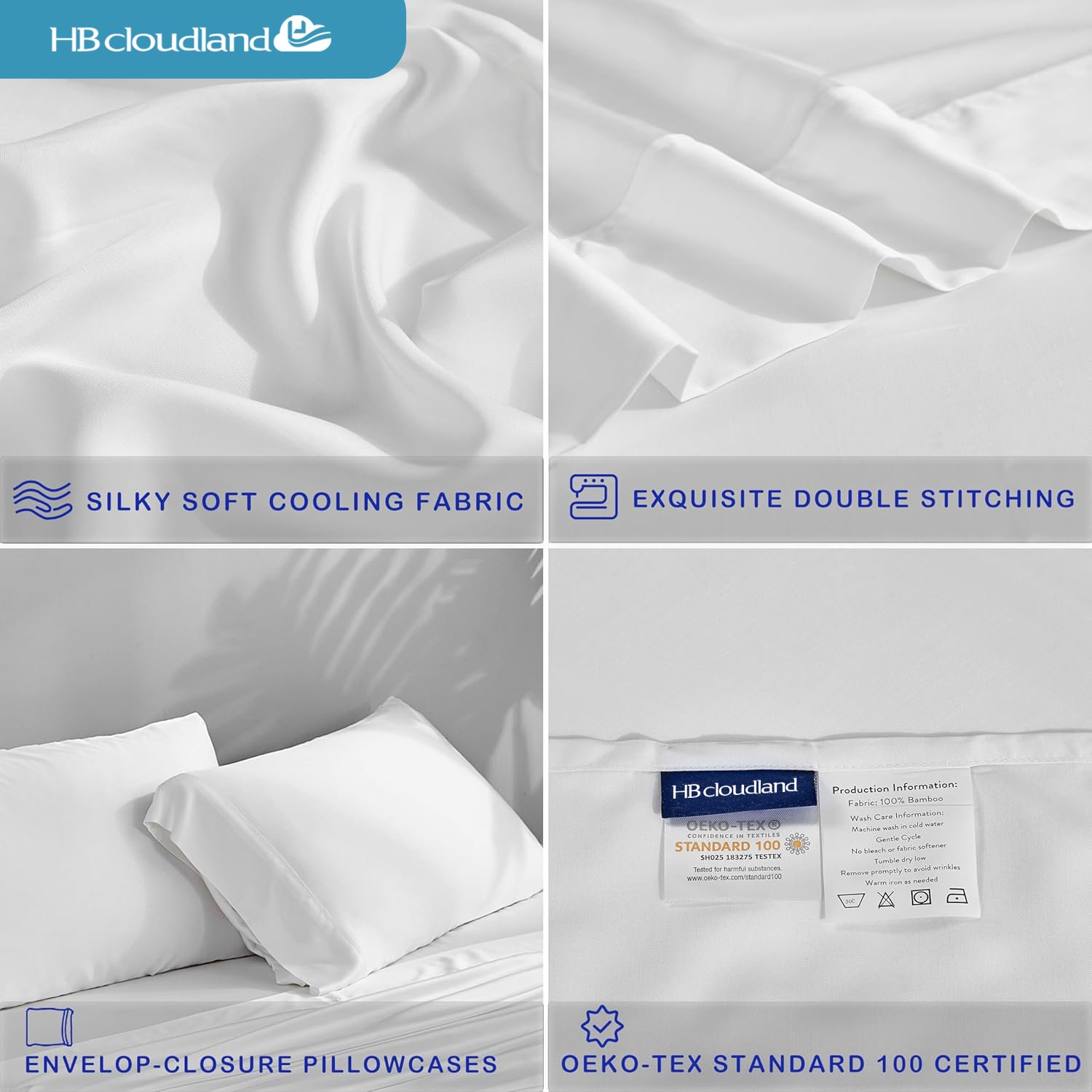 Cloudland Bamboo Sheets Bedding Set Hotel Customised Bamboo Sheets 100% Bamboo Sheet