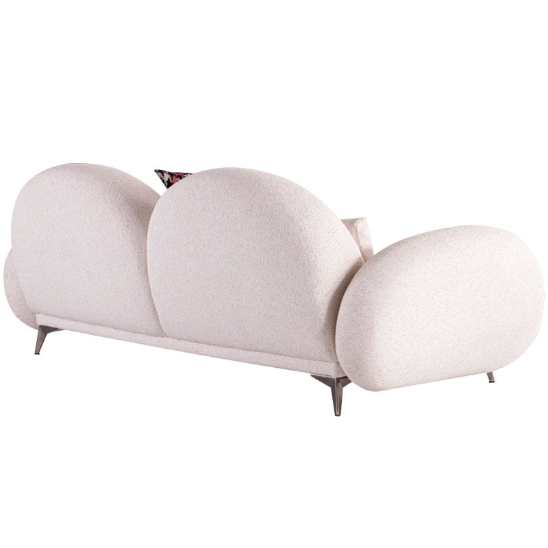 Nordic Style Living Room Furniture Seat Wood Frame Sponge Cushion Fabric Sofa For Home Hotel Apartment