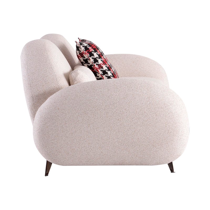 Nordic Style Living Room Furniture Seat Wood Frame Sponge Cushion Fabric Sofa For Home Hotel Apartment