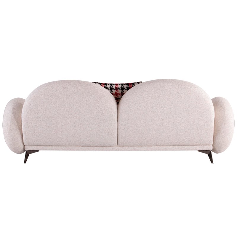 Nordic Style Living Room Furniture Seat Wood Frame Sponge Cushion Fabric Sofa For Home Hotel Apartment