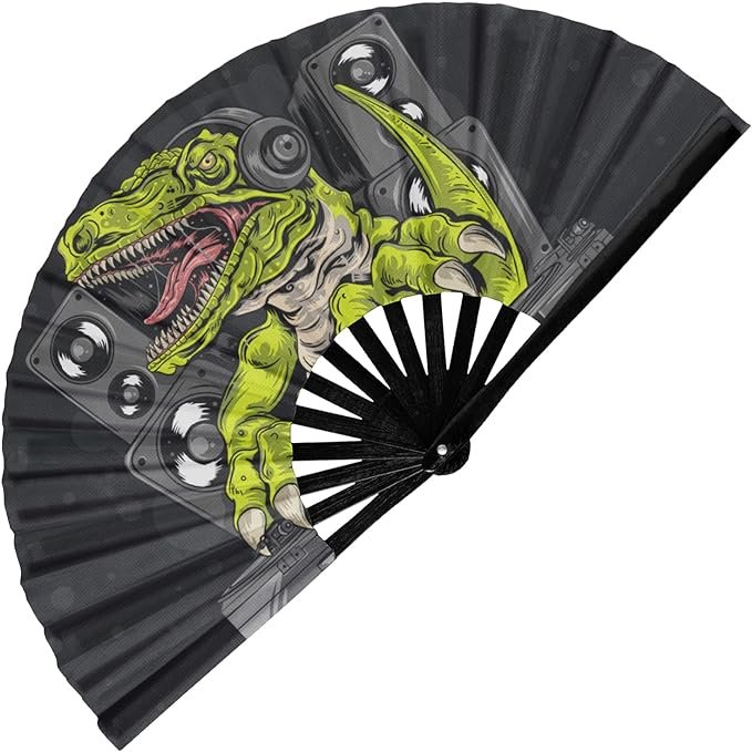 UV Rave Hand Fan Large Rave Clack Folding Hand Fan for Men/Women for EDM, Music Festival, Club, Event, Party, Dance, Decoration