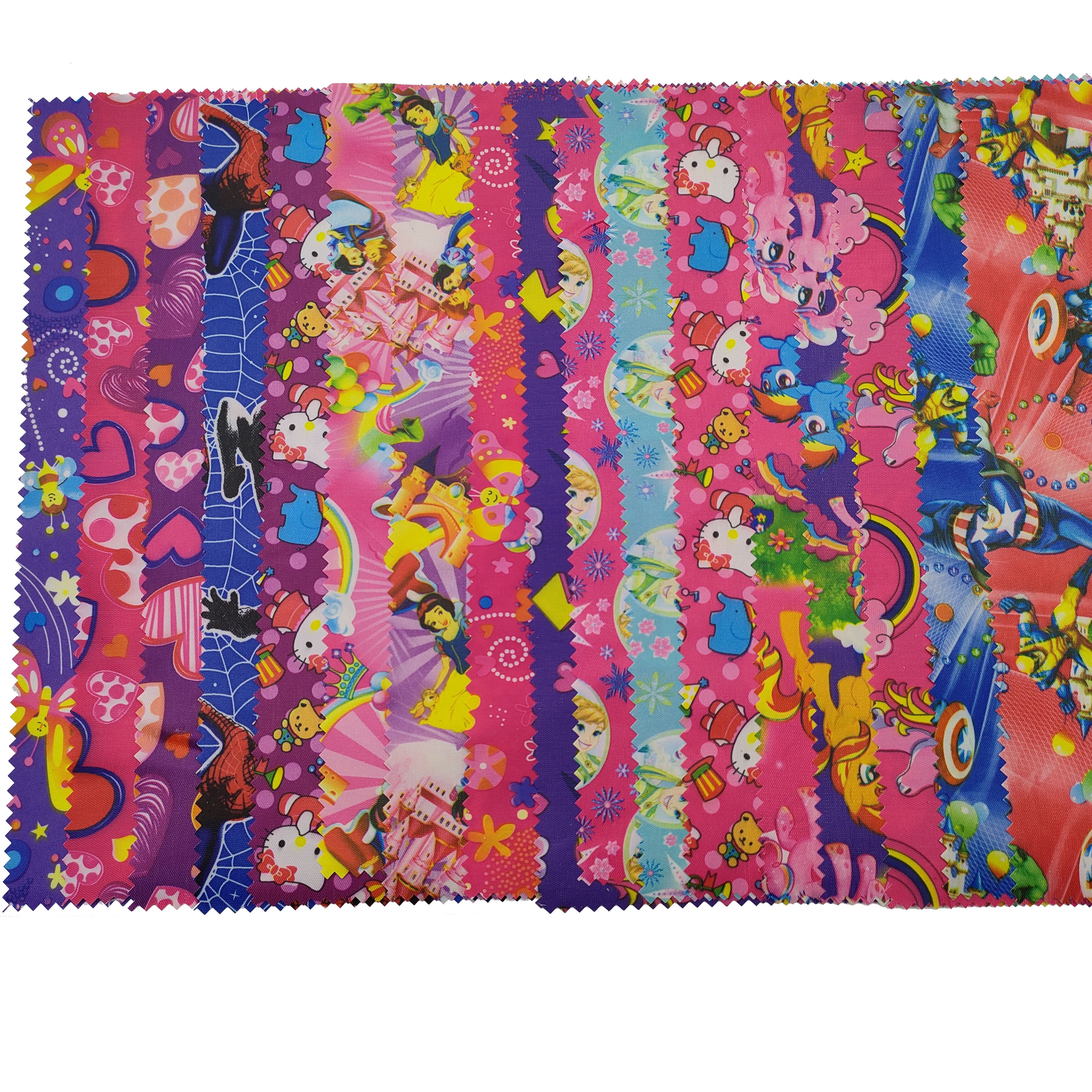 Printed Fabric Factory Hot Selling 420D PVC Printed 100% Polyester Waterproof Oxford Blackout Fabric Woven Coated A4 Size Sample