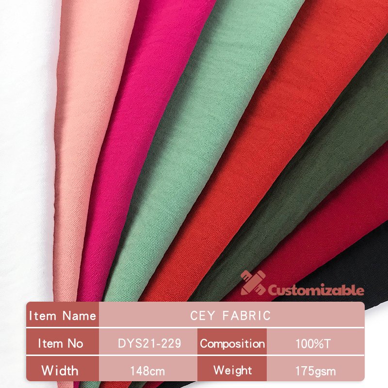 Africa Wholesale Muslin Abaya Stretch CEY Textile Woven Fabric 100% Polyester Customized Stretchable Fabric Plain Garment, Dress