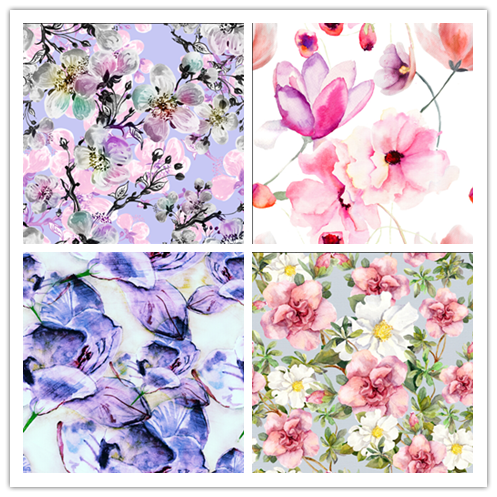 Mango Custom Digital printed floral design 100% polyester 75D pearl chiffon fabric for hijab