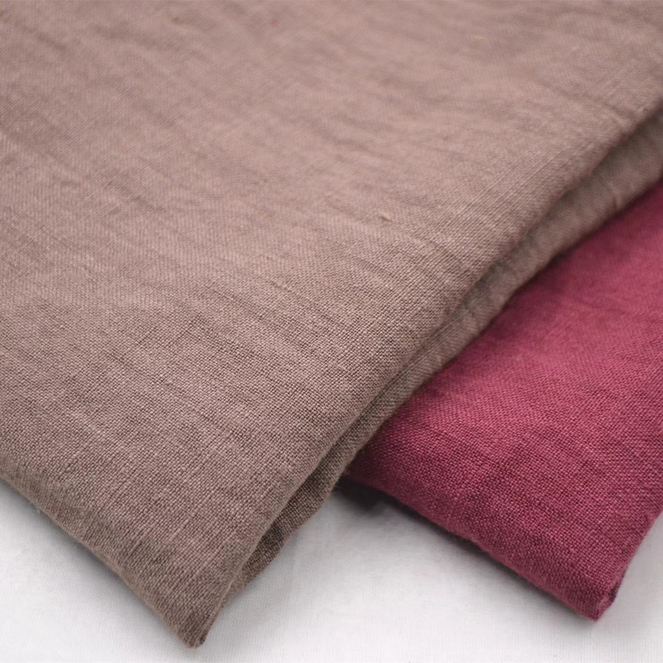 Hot selling plain color 14s pure linen fabric Eco-friendly breathable wholesale for clothing