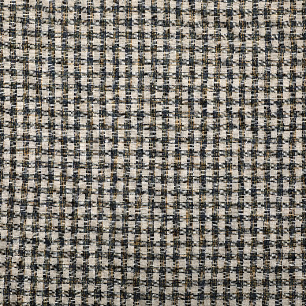 Factory Wholesale Custom Check Design 55%Linen 45%Cotton Crepe Yarn Dyed Crepe Black-out Fabric For Garment