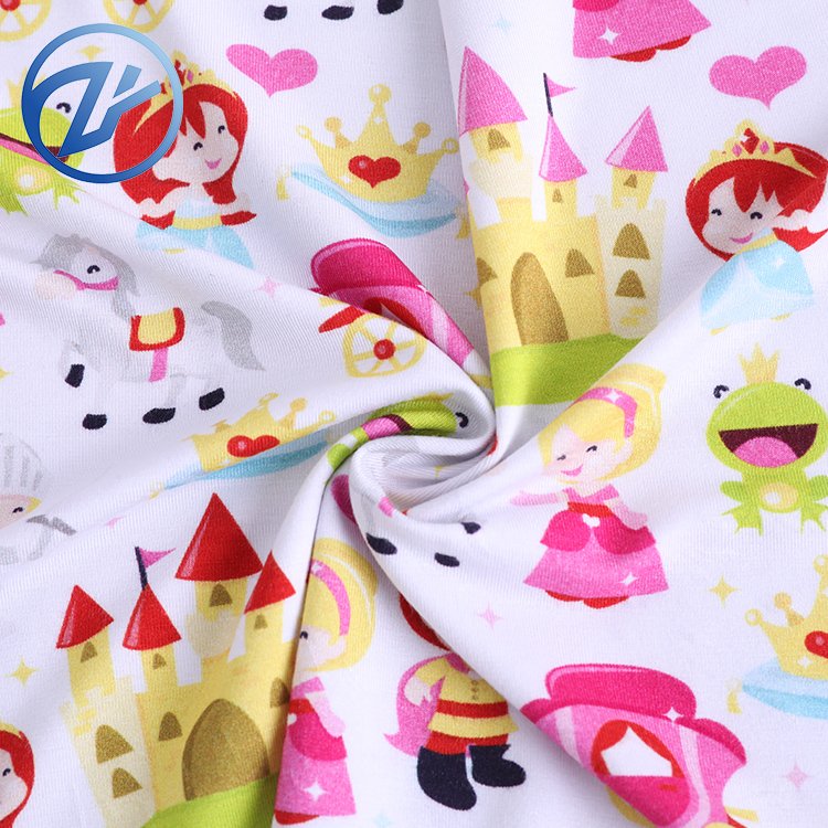 High Quality customized design soft fabric digital print 95/5 bamboo lycra fabric