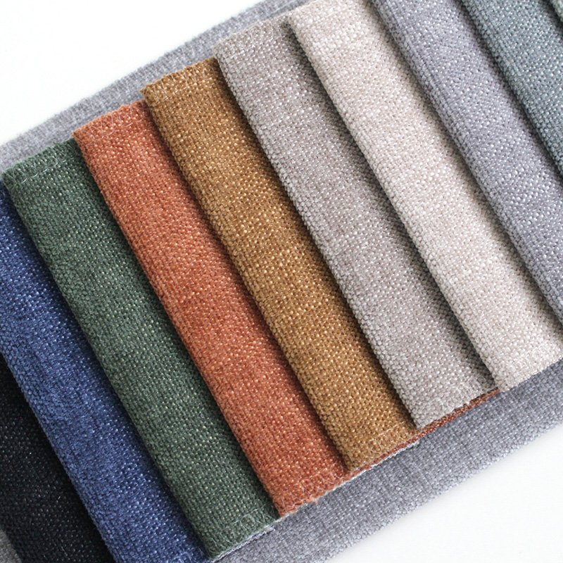 Wholesale Custom Solid Color Linen Look Sofa Upholstery Materials Fabric For Furniture