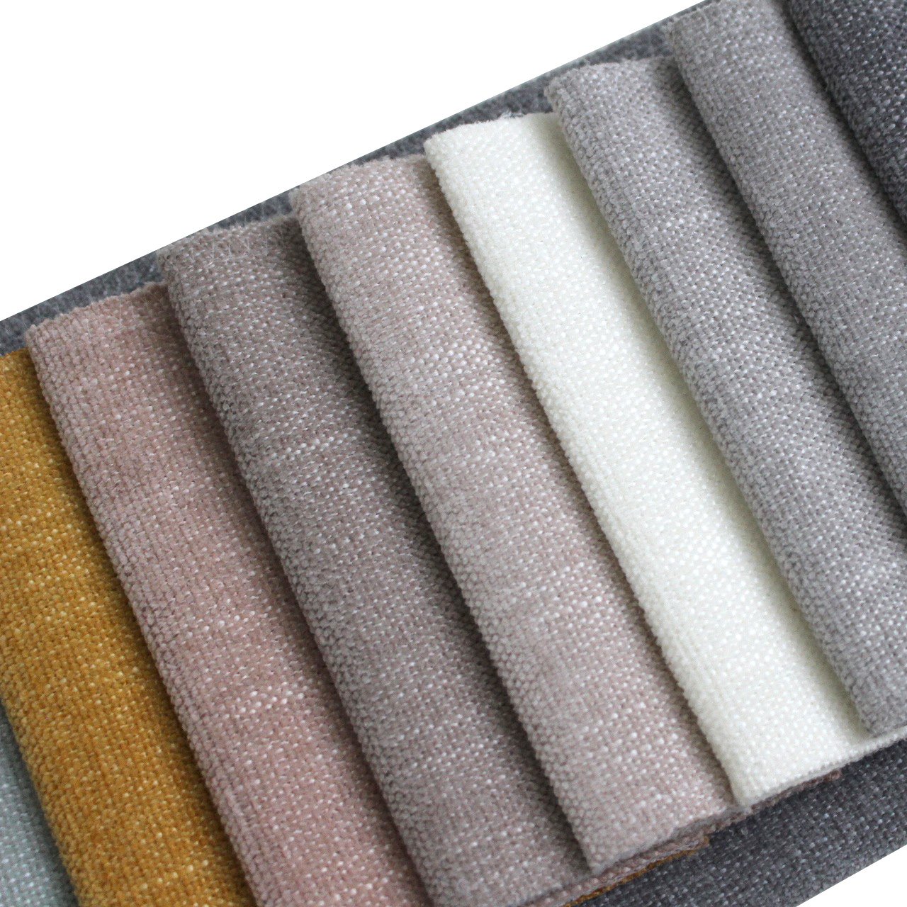 Wholesale Custom Solid Color Linen Look Sofa Upholstery Materials Fabric For Furniture