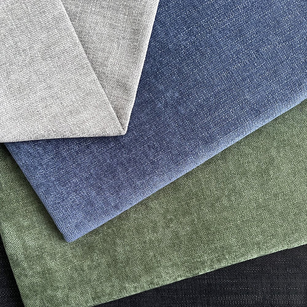 Wholesale Custom Solid Color Linen Look Sofa Upholstery Materials Fabric For Furniture